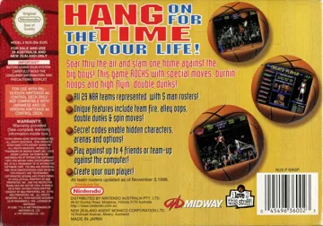 NBA Hangtime (Europe) box cover back